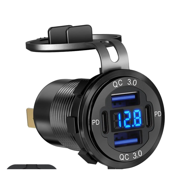 Port Fast Car Charger QC PD USBC Outlet Socket For Boat RV Marine 0
