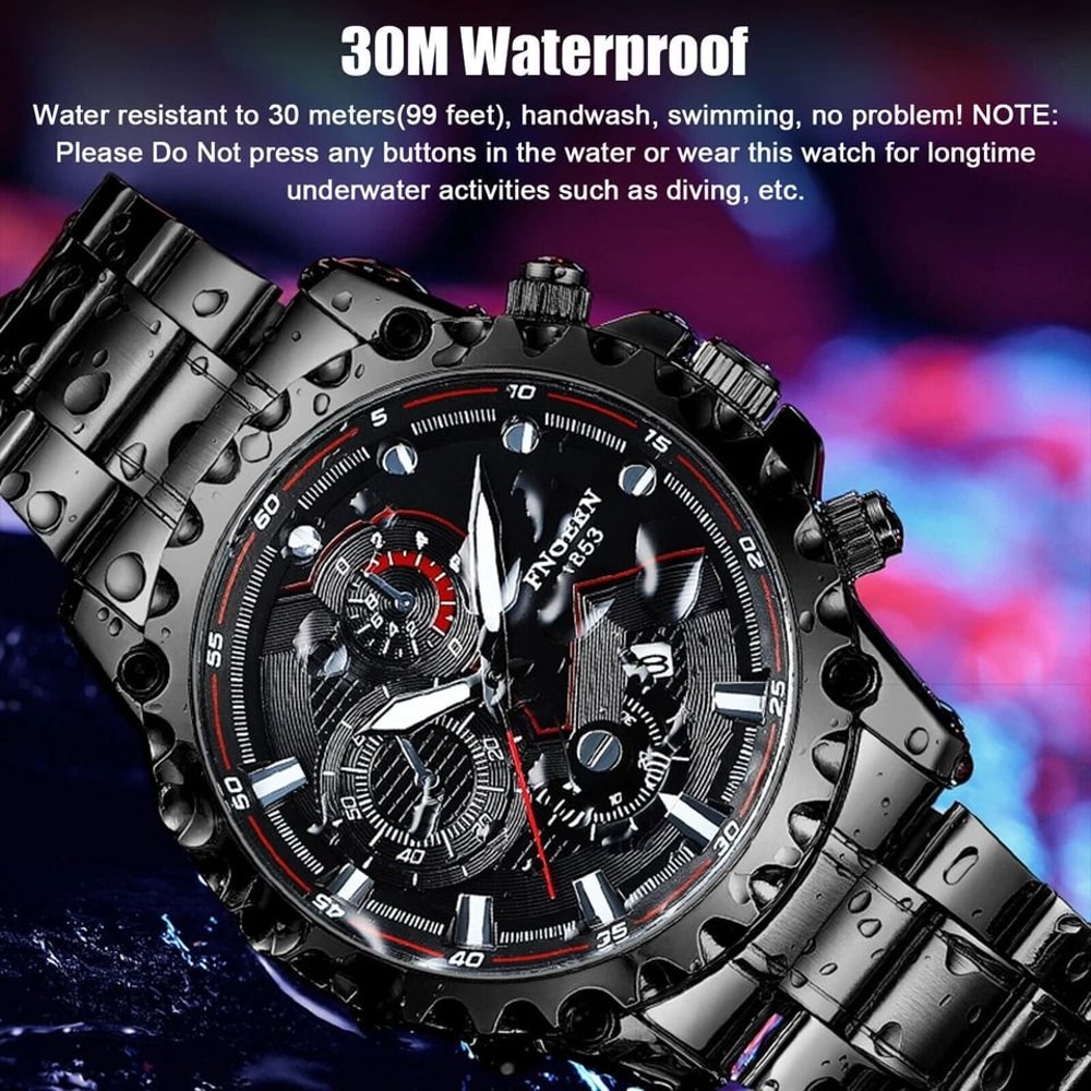 Waterproof Stainless Steel Quartz Watch For Men Luxury Luminous Wristwatch With Adjustable Band 3