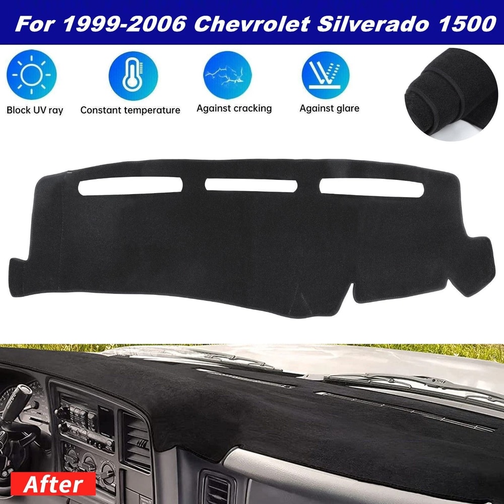 Car Dashboard Cover Mat For Chevy Silverado Tahoe AntiUV SlipResistant Easy Install 7