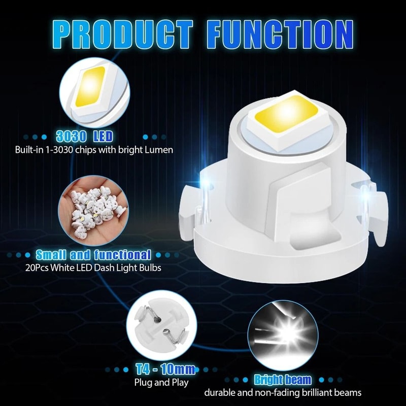 White Neo Wedge LED Dash Switch HVAC Light Bulbs Enhance Your Car Interior Lighting 1