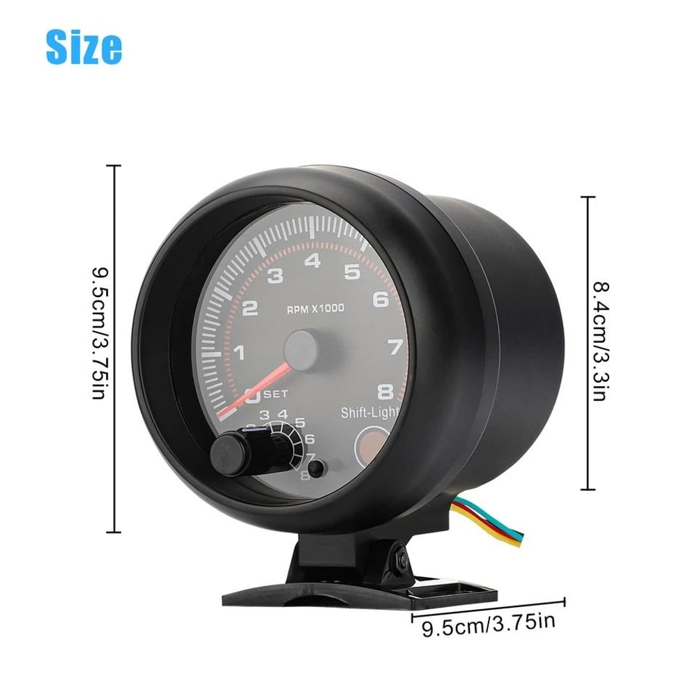 Universal Car Tachometer Gauge With LED Shift Light 7