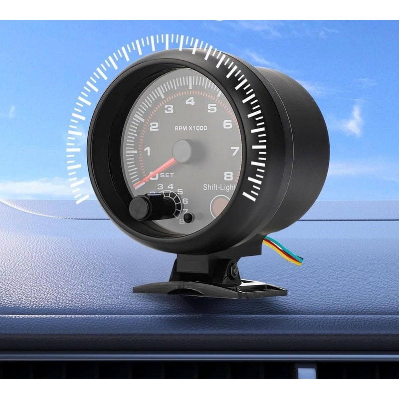 Universal Car Tachometer Gauge With LED Shift Light 0