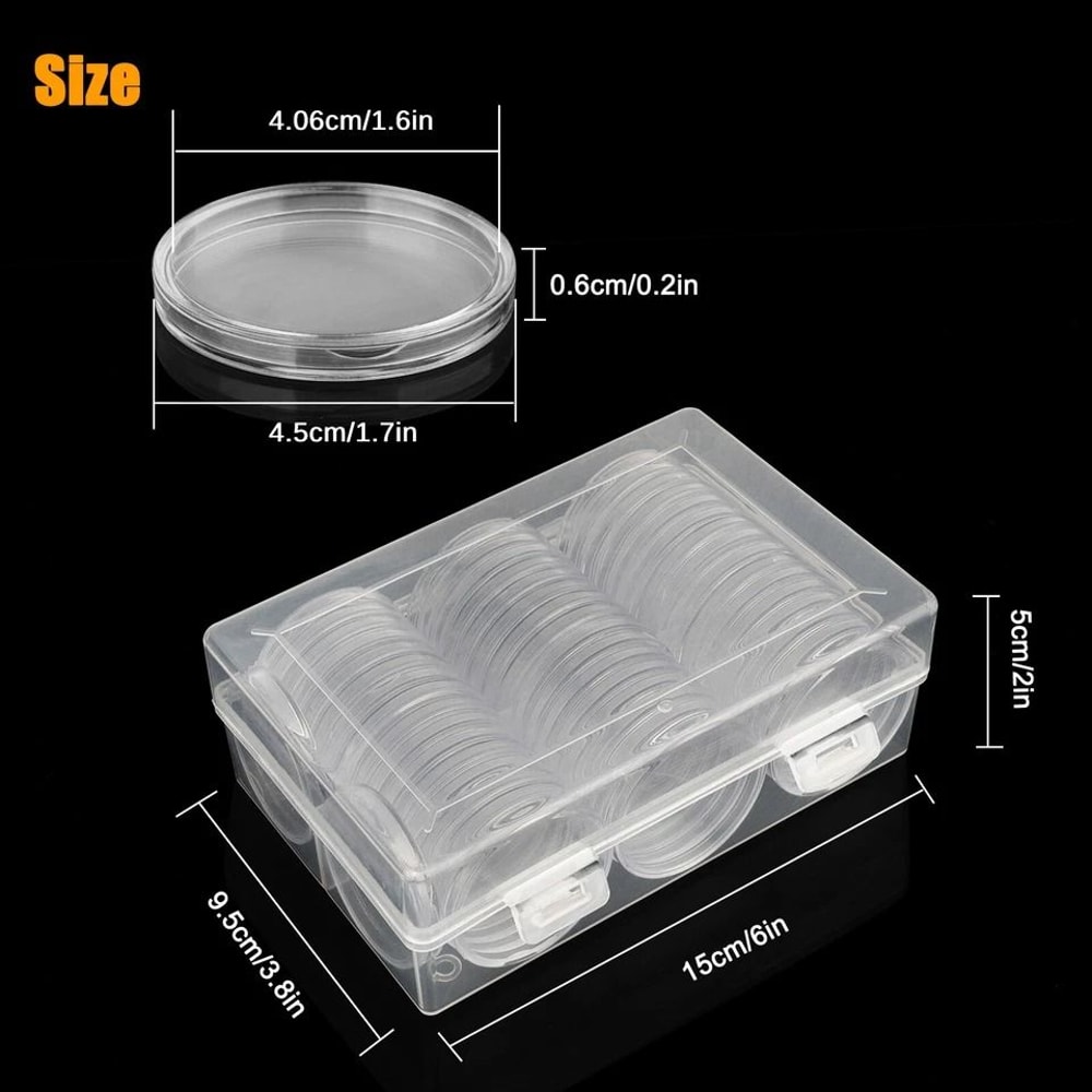 Coin Holder Capsules Case Clear For Silver Dollar With Storage Box 5