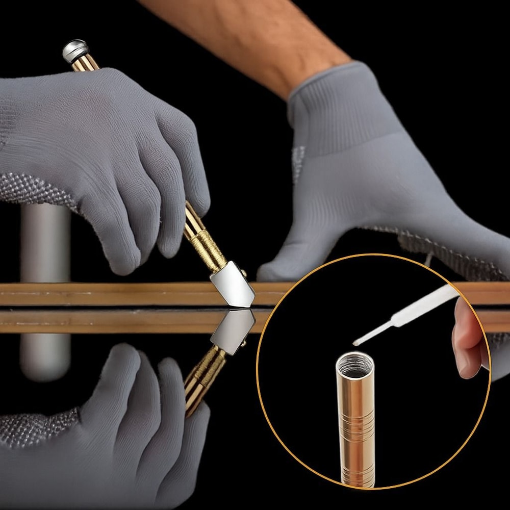 Professional Glass Cutter Precision AntiSkid Cutting Tools Durable Carbide Metal Ideal For DIY 0