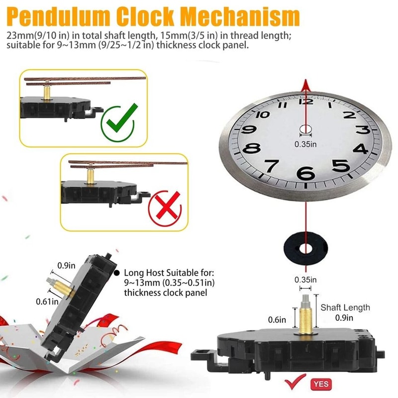 DIY Quartz Pendulum Clock Kit Silent Movement Mechanism For Repair Replacement 2