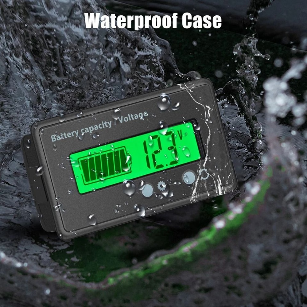 MultiVoltage LCD Battery Status Monitor Gauge Waterproof Voltage Meter For Cars RVs Boats 3