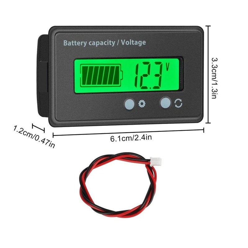 MultiVoltage LCD Battery Status Monitor Gauge Waterproof Voltage Meter For Cars RVs Boats 7