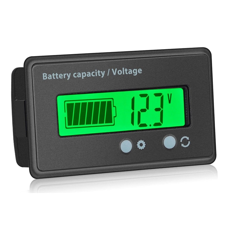 MultiVoltage LCD Battery Status Monitor Gauge Waterproof Voltage Meter For Cars RVs Boats 0
