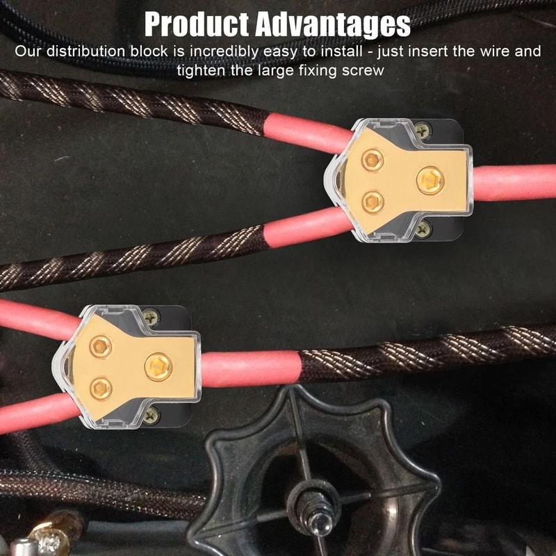 Car Audio Splitter Amp Power Distribution Block Gauge In Gauge Out With Protective Cover 3