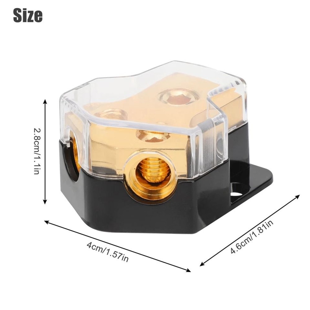 Car Audio Splitter Amp Power Distribution Block Gauge In Gauge Out With Protective Cover 7
