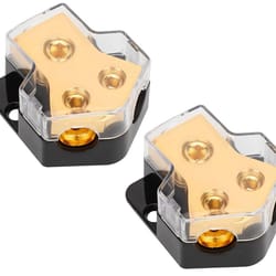 car audio splitter amp power distribution block gauge in, gauge out, with protective cover
