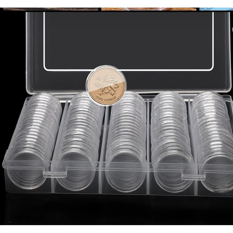 Clear Coin Holder Capsules For Quarters Durable 25mm Capsules For Coin Collection 0