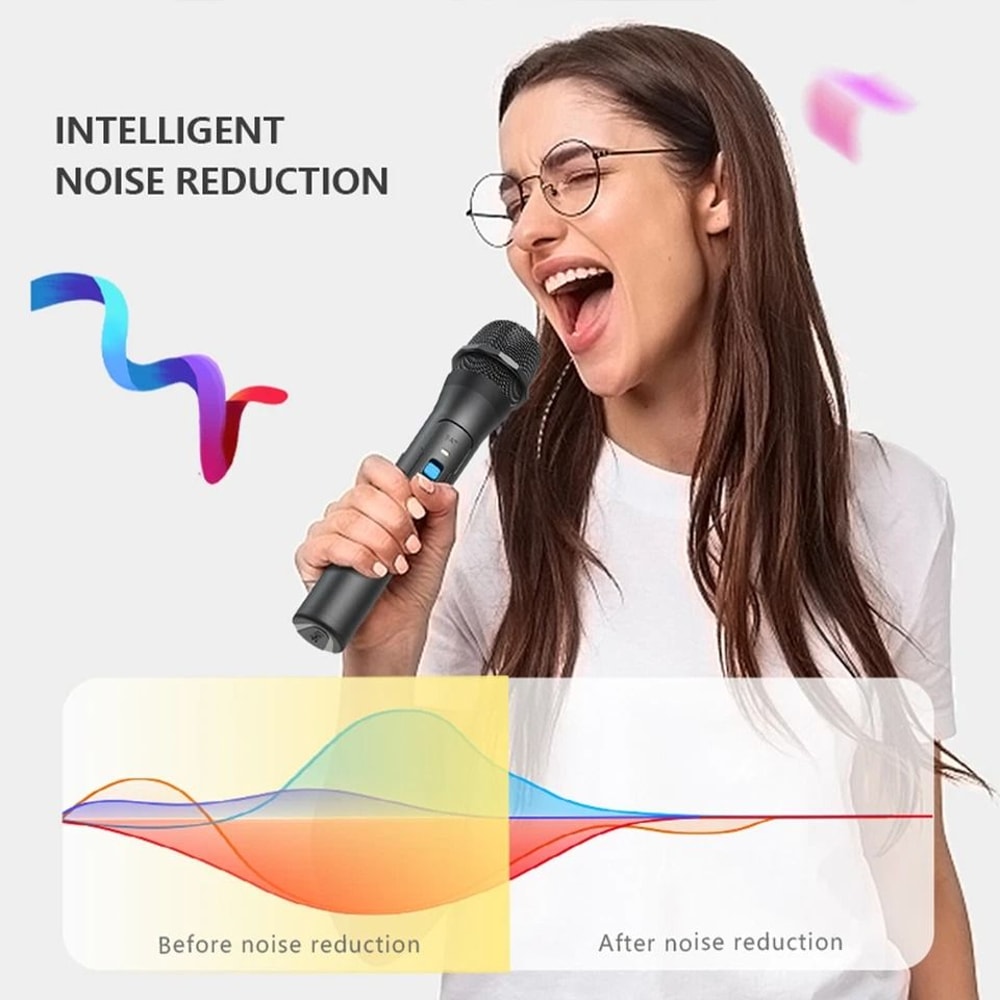 Wireless VHF Handheld Microphone System With USB Receiver For Karaoke Live Performances 1