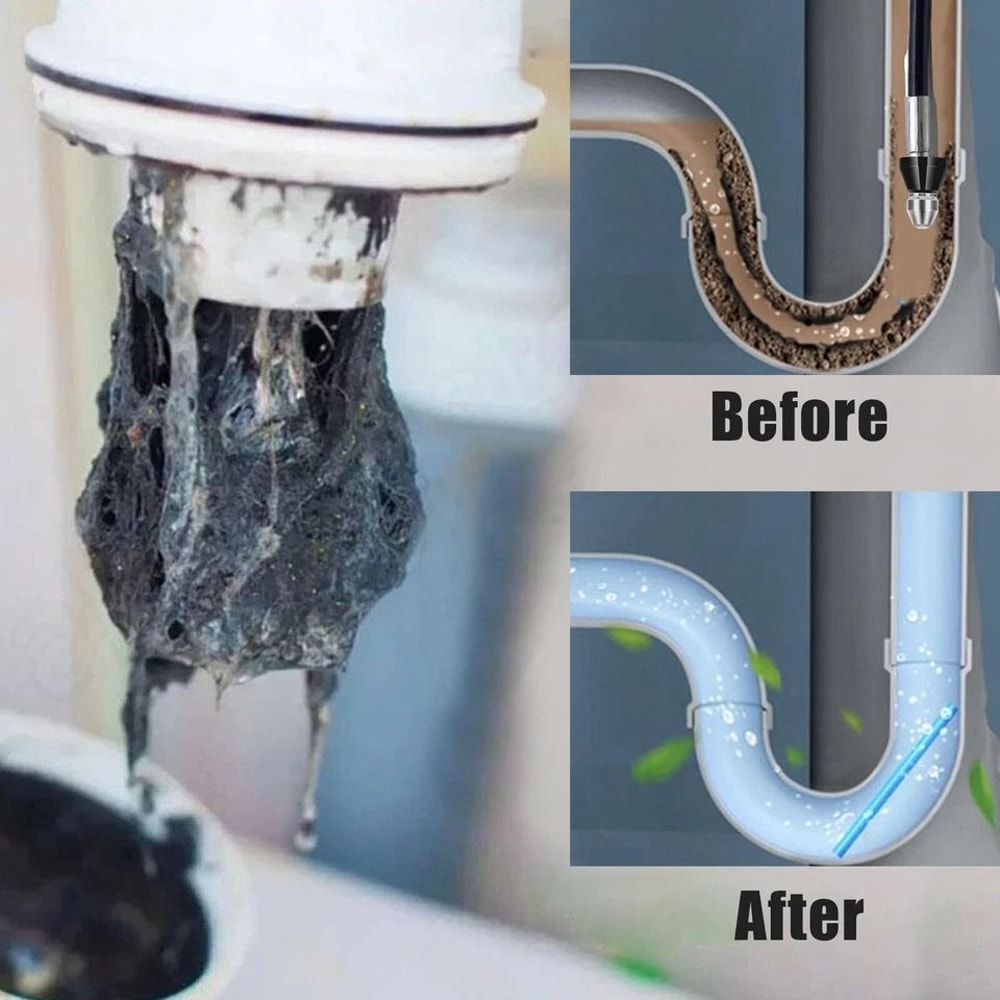 Highpressure Sewer Cleaning Nozzle Pipe Cleaner With Connector Stainless Steel 3