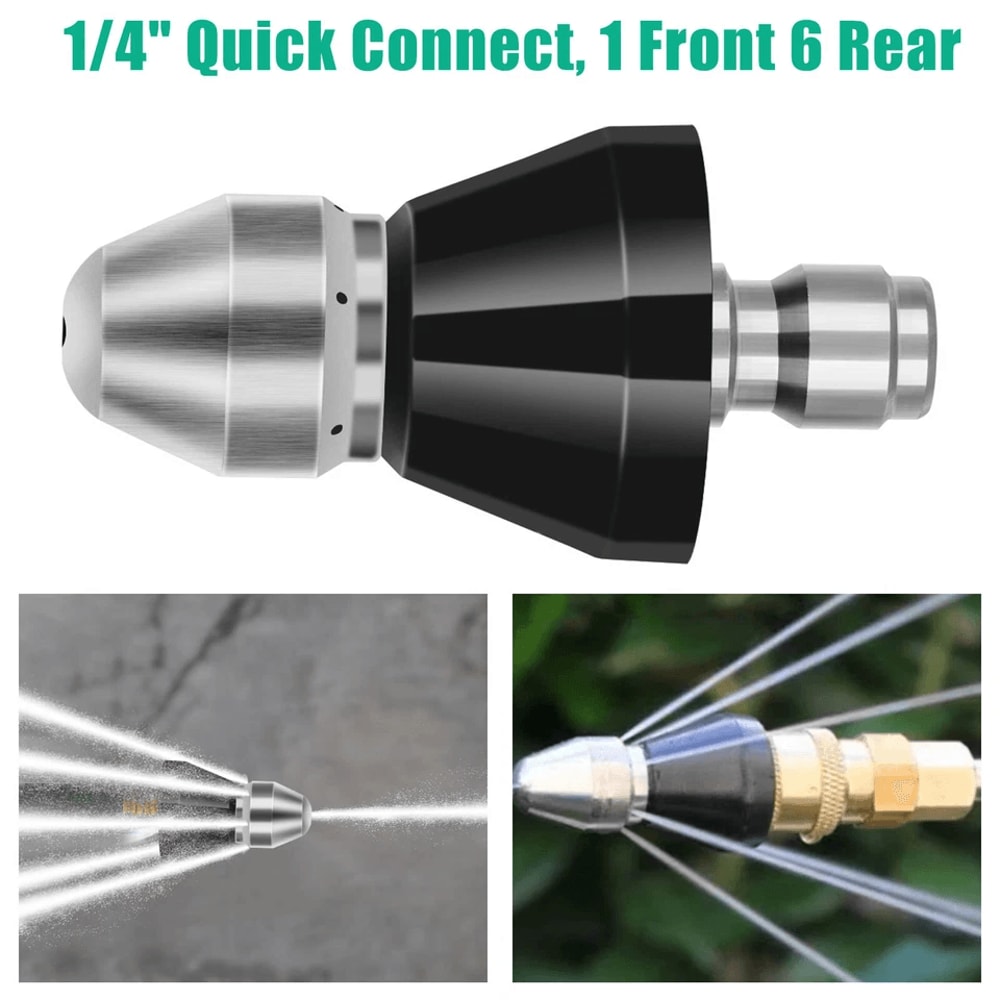 Highpressure Sewer Cleaning Nozzle Pipe Cleaner With Connector Stainless Steel 6