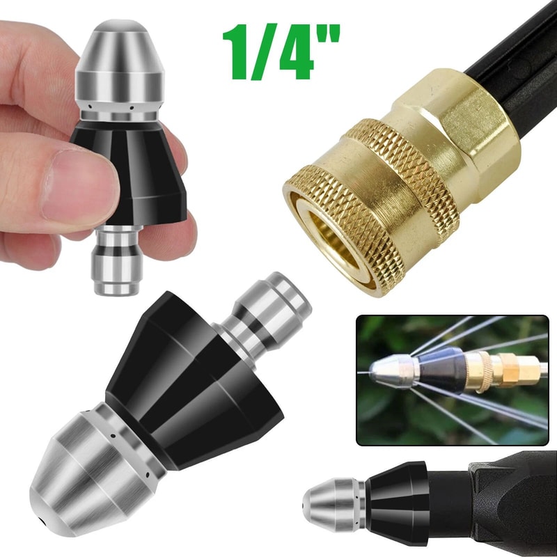 Highpressure Sewer Cleaning Nozzle Pipe Cleaner With Connector Stainless Steel 7