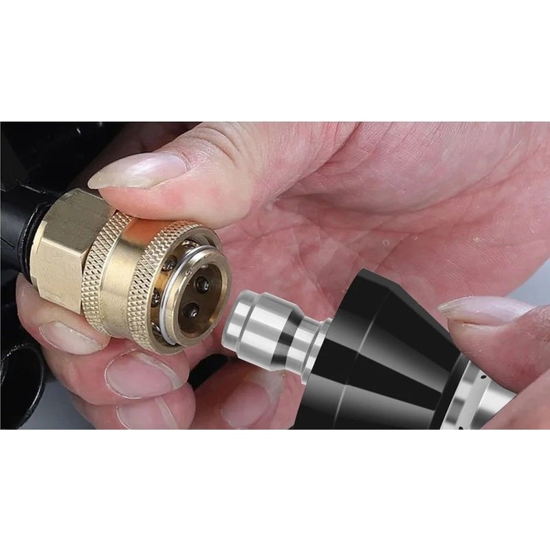 Highpressure Sewer Cleaning Nozzle Pipe Cleaner With Connector Stainless Steel 1