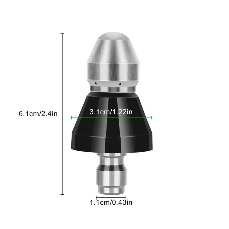 Highpressure Sewer Cleaning Nozzle Pipe Cleaner With Connector Stainless Steel 9