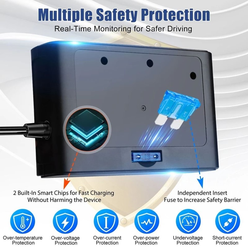 Car Cigarette Lighter Socket Splitter Power Adapter Quick Charge USB 4