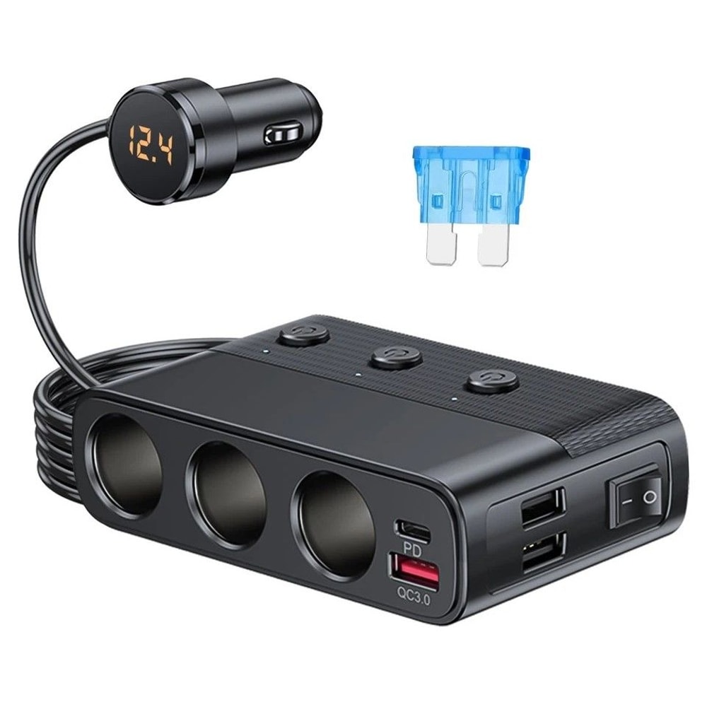 Car Cigarette Lighter Socket Splitter Power Adapter Quick Charge USB 0