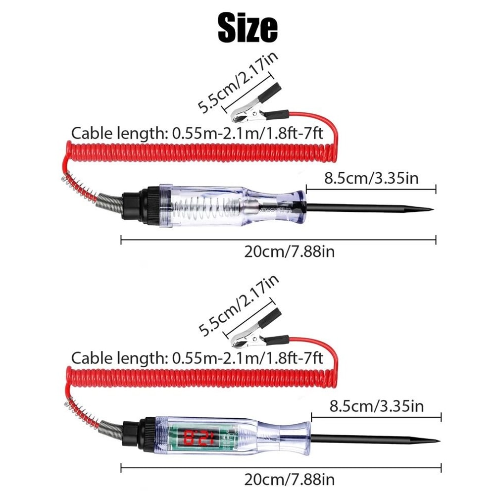 Digital Voltage Circuit Tester For Automotive DC LCD Display Set For Car Truck Diagnostics 8