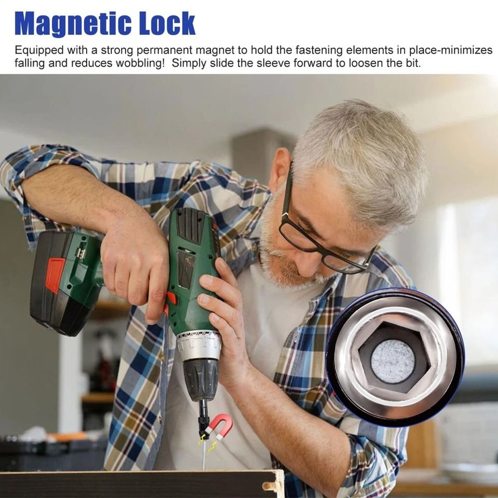 Shank Magnetic Pivoting Drill Bit Tip Holder For Impact Tools 2
