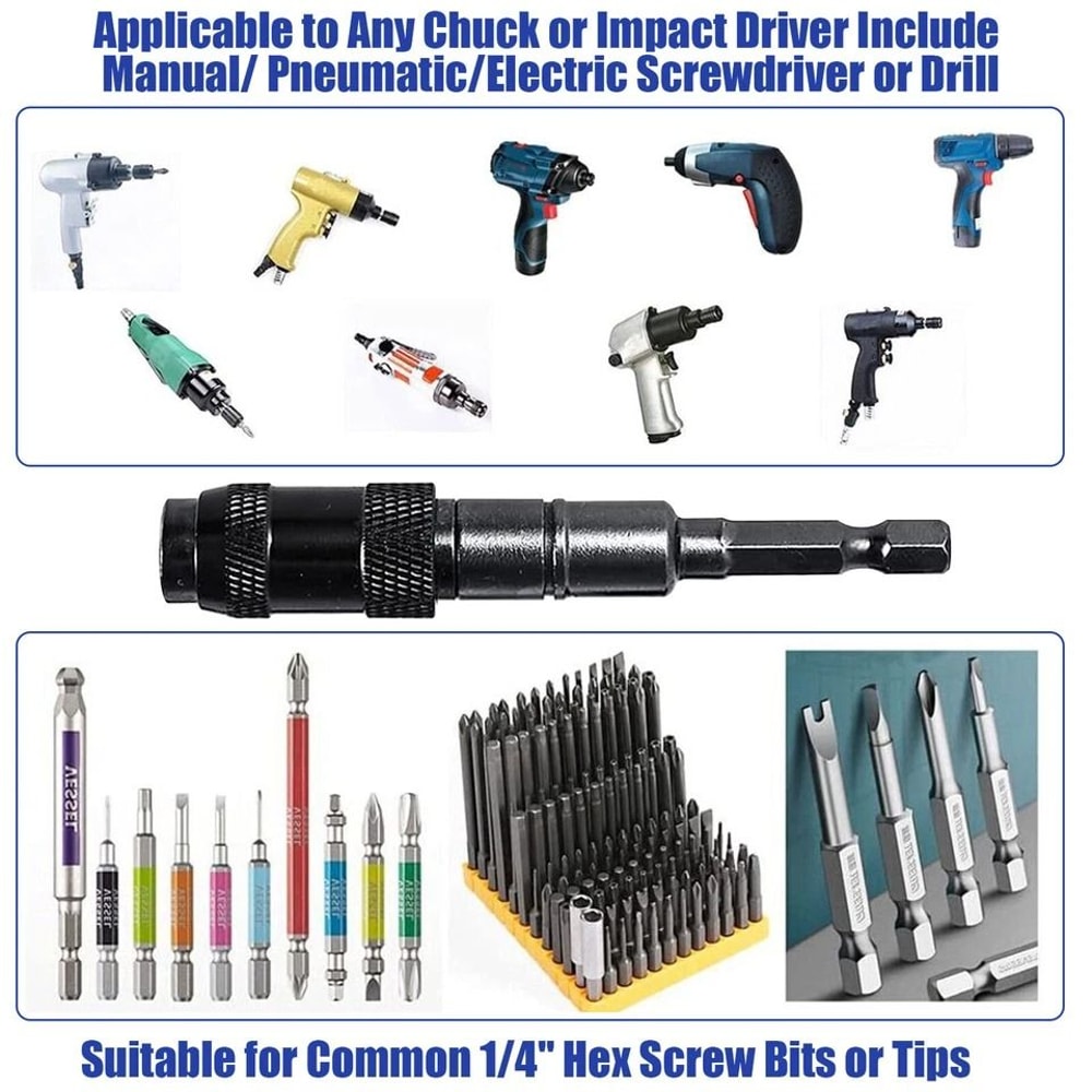 Shank Magnetic Pivoting Drill Bit Tip Holder For Impact Tools 5