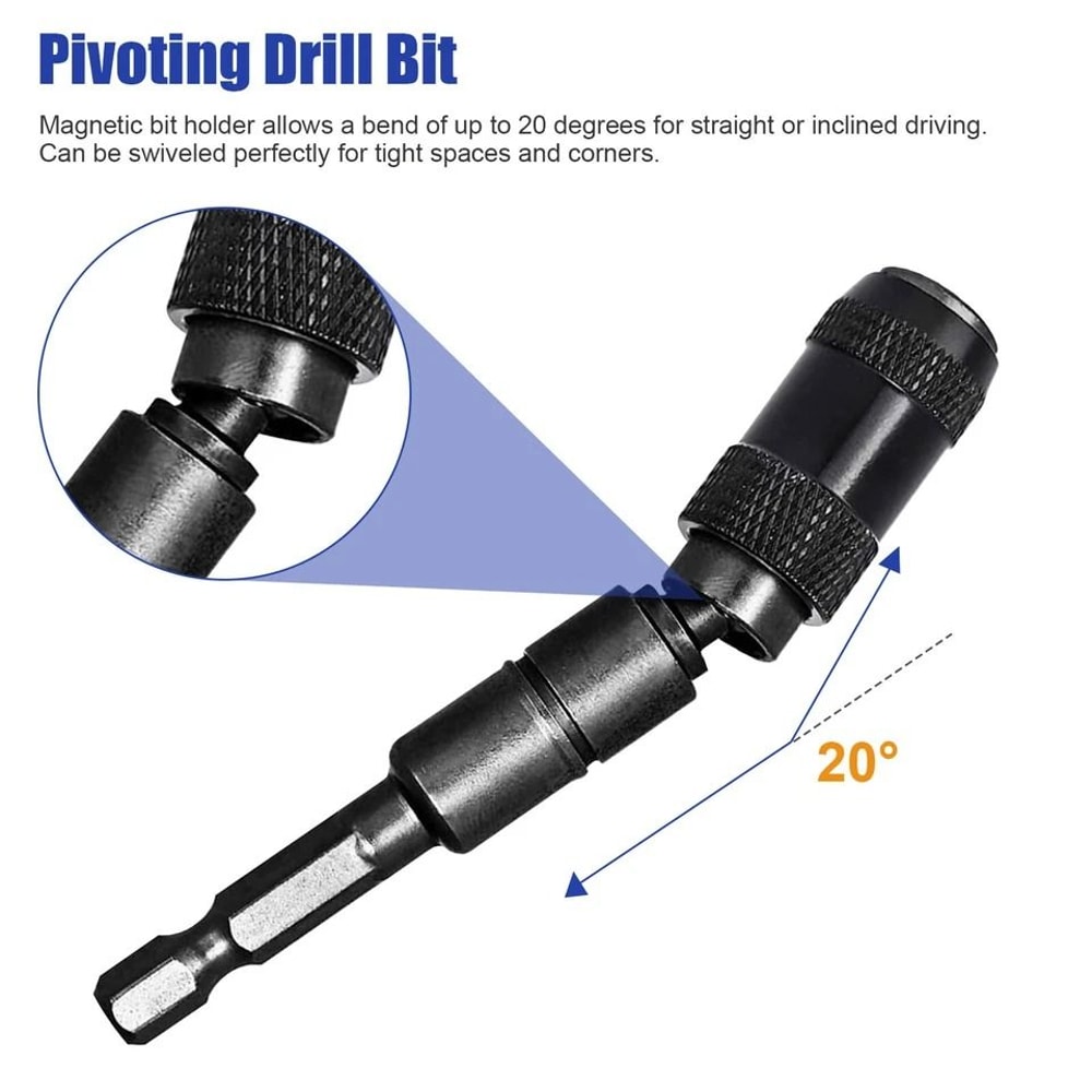 Shank Magnetic Pivoting Drill Bit Tip Holder For Impact Tools 8
