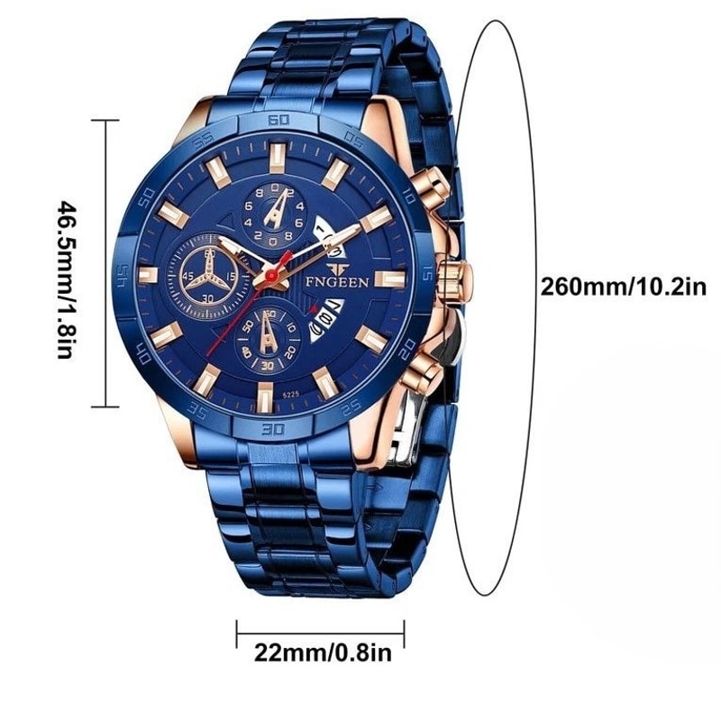 Waterproof Men Watch Stainless Steel Quartz Classic Business Luminous Wristwatch 5