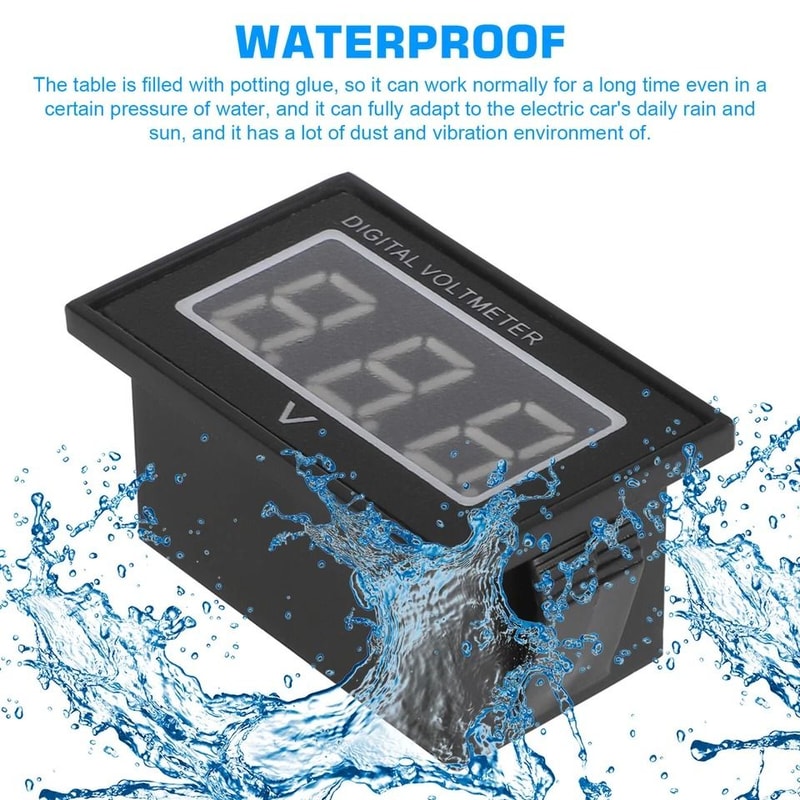 Golf Cart Blue LED Digital Battery Voltage Meter For Yamaha Waterproof Display For Electric Vehicle 4