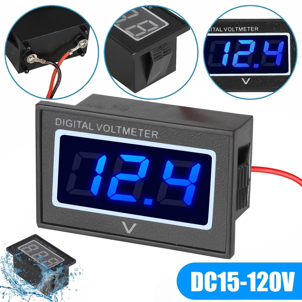 Golf Cart Blue LED Digital Battery Voltage Meter For Yamaha Waterproof Display For Electric Vehicle 7