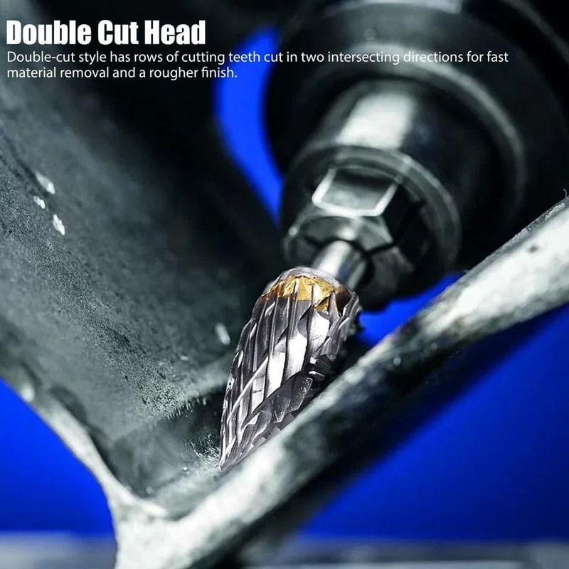 Tungsten Carbide Rotary Burr Set HighPrecision Steel Carving Grinding Tools With Double Cut Head 3
