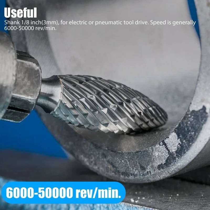 Tungsten Carbide Rotary Burr Set HighPrecision Steel Carving Grinding Tools With Double Cut Head 4