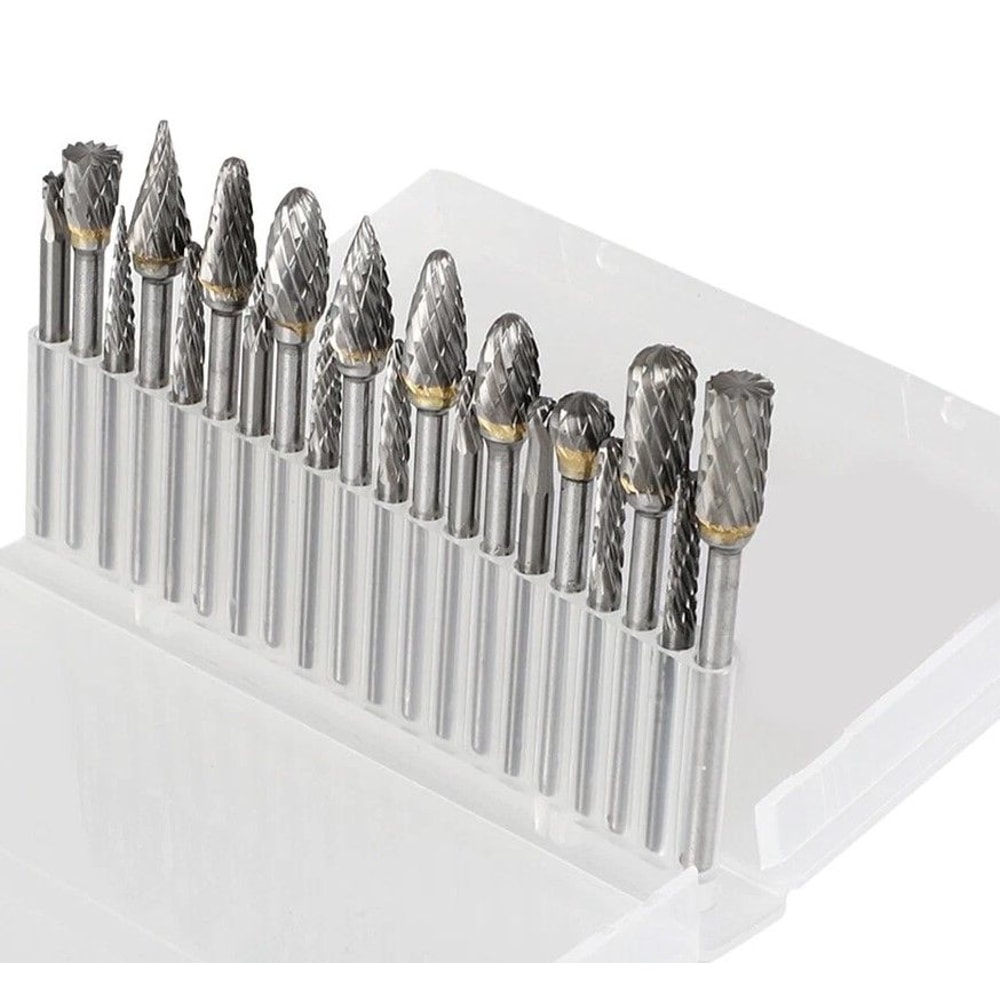 Tungsten Carbide Rotary Burr Set HighPrecision Steel Carving Grinding Tools With Double Cut Head 0