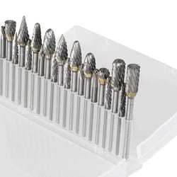 tungsten carbide rotary burr set high-precision steel carving & grinding tools with double cut head