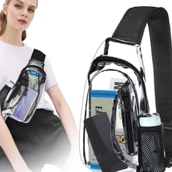 clear sling bag transparent pvc crossbody chest pack with adjustable strap for stadium and travel