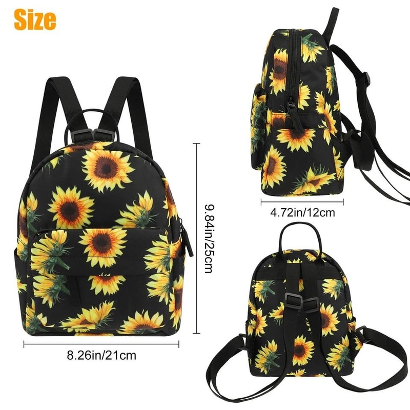 Mini Waterproof Sunflower Backpack For Women Stylish Shoulder Rucksack With Adjustable Strap For Tr 4