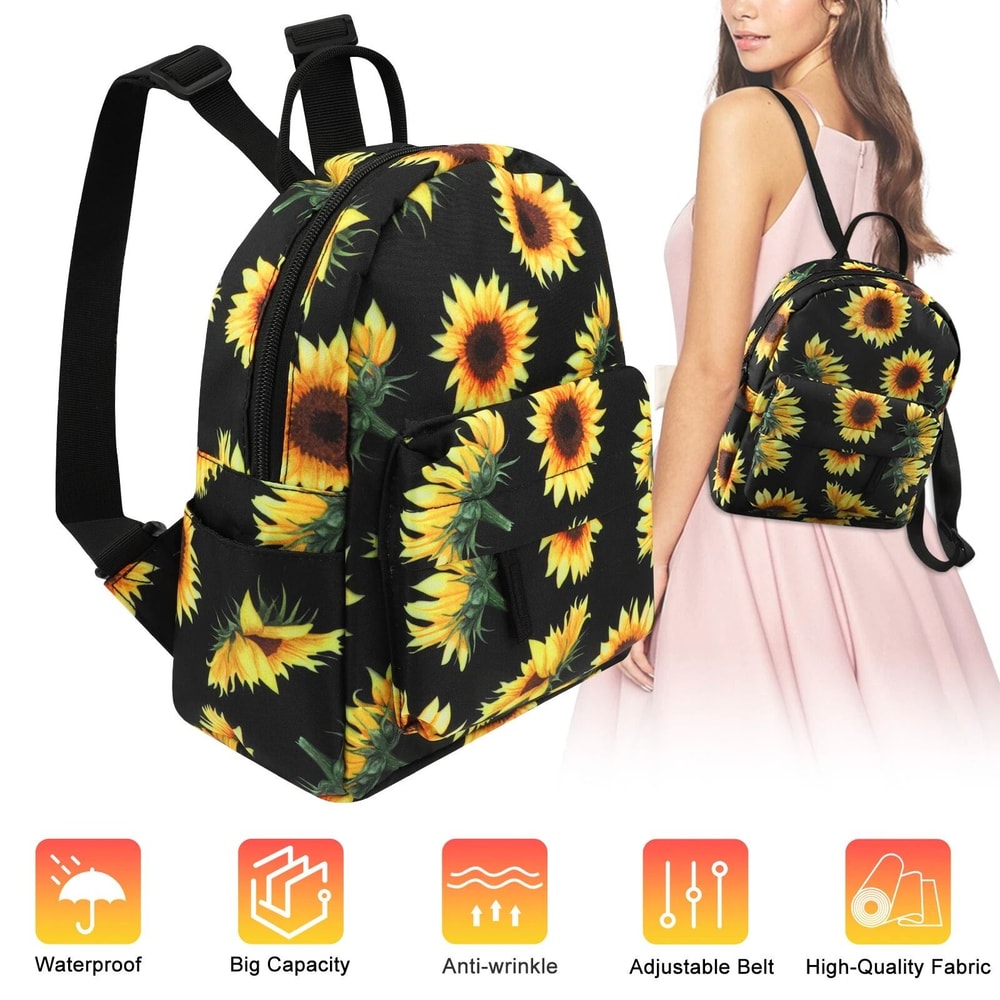 Mini Waterproof Sunflower Backpack For Women Stylish Shoulder Rucksack With Adjustable Strap For Tr 5