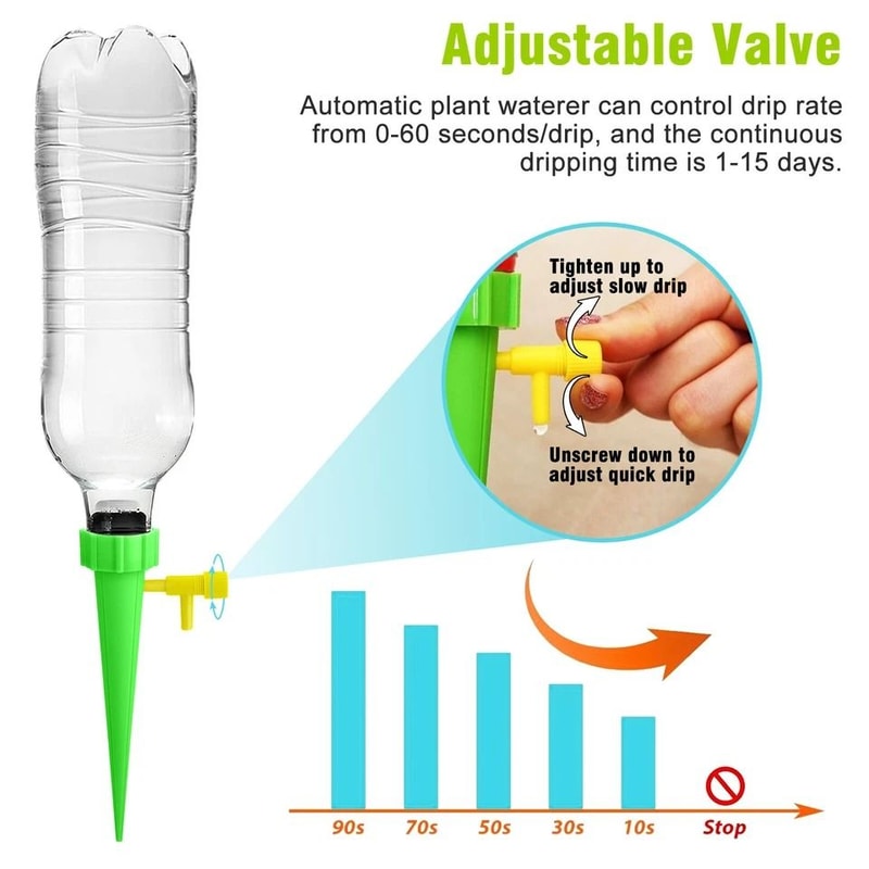 SelfWatering Spikes For Plants Automatic Irrigation Drip System With Adjustable Valve For Garden P 1
