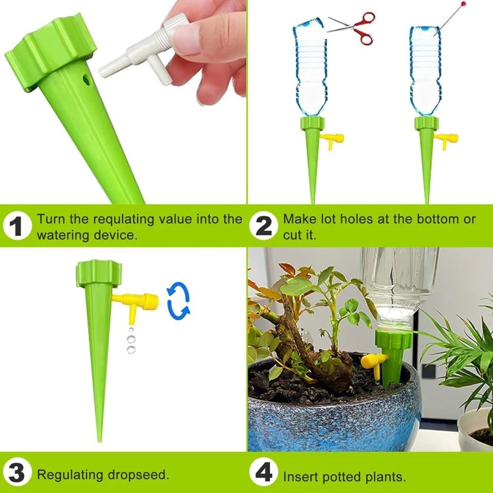 SelfWatering Spikes For Plants Automatic Irrigation Drip System With Adjustable Valve For Garden P 4