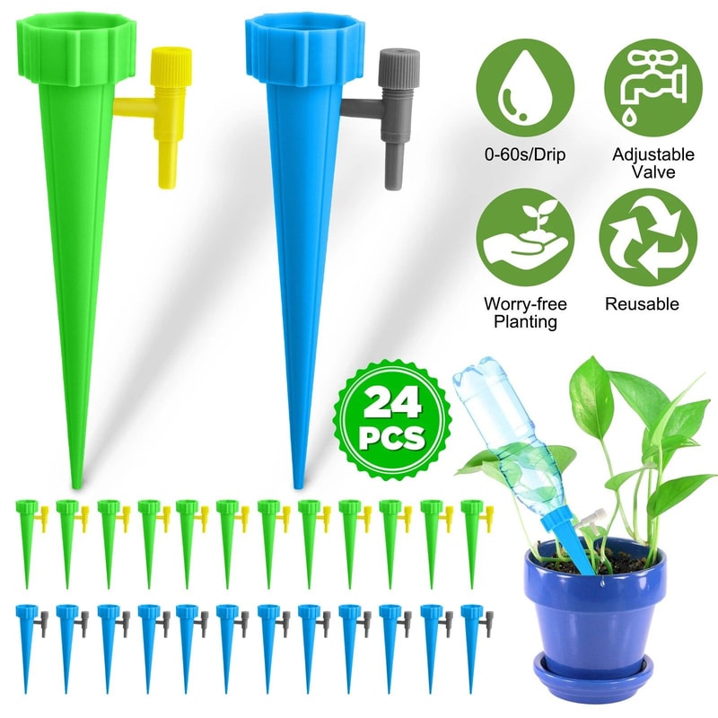 SelfWatering Spikes For Plants Automatic Irrigation Drip System With Adjustable Valve For Garden P 6
