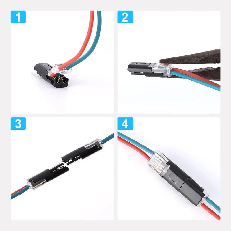 Waterproof Pin Way Plug Electrical Wire Cable Snap Connectors Durable Terminal Clamps 2