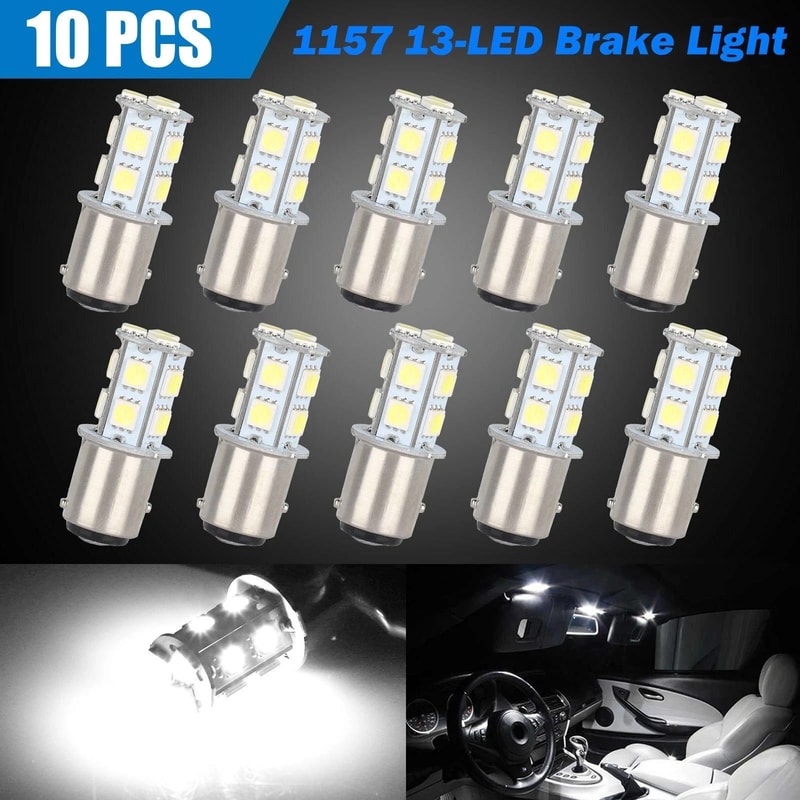 LED Car Tail Brake Light Bulb White SMD High Brightness For Enhanced Safety 7