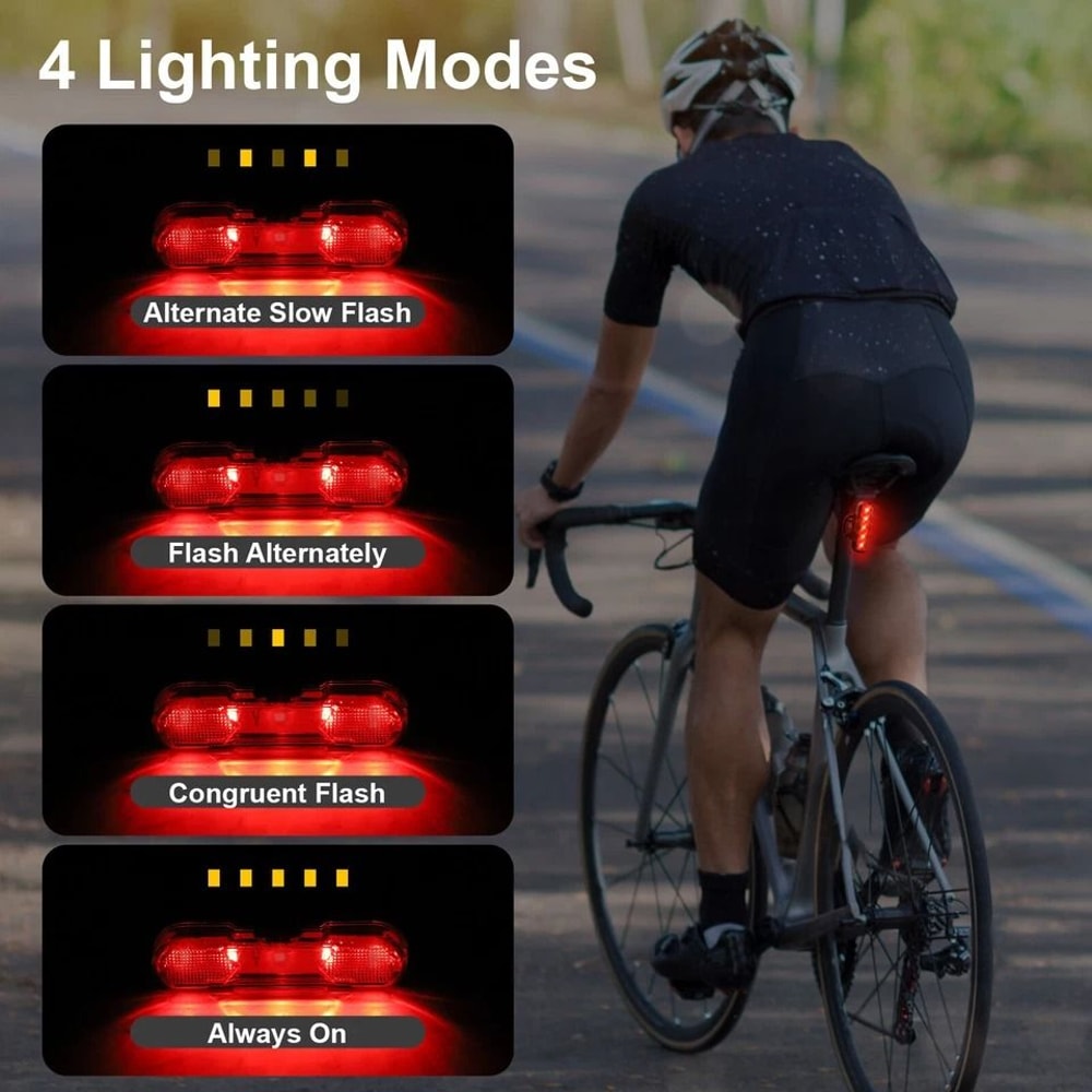 USB Rechargeable LED Bike Tail Light Bicycle Safety Warning Rear Lamp 2