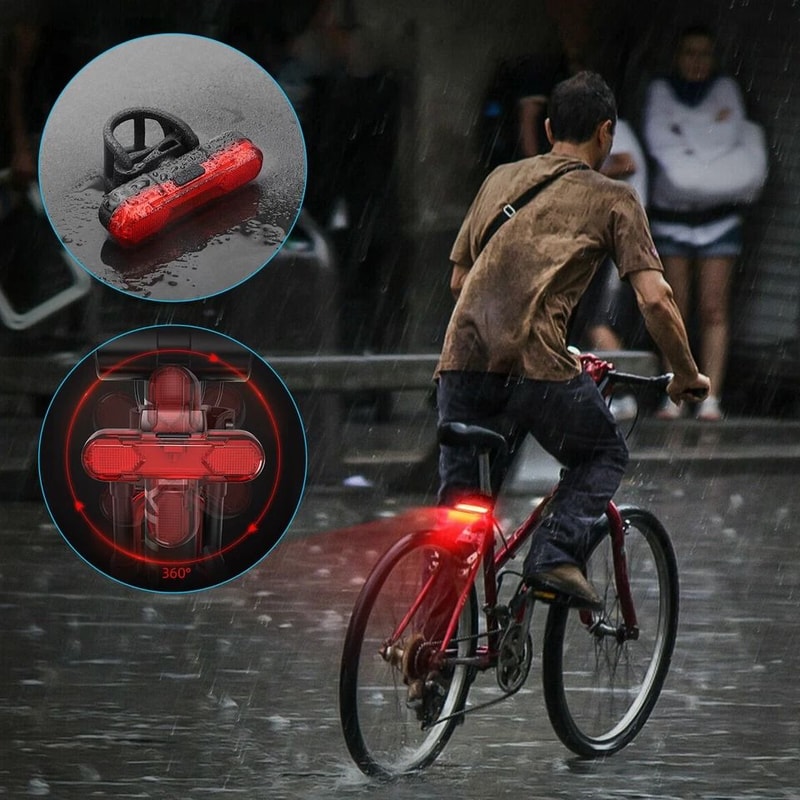 USB Rechargeable LED Bike Tail Light Bicycle Safety Warning Rear Lamp 0