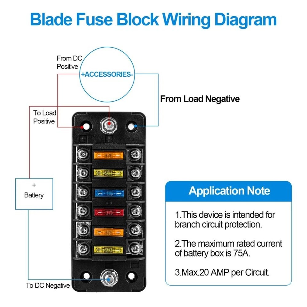 Universal Way Fuse Block Power Distribution Holder Kit For Car And Boat Electrical Systems 2
