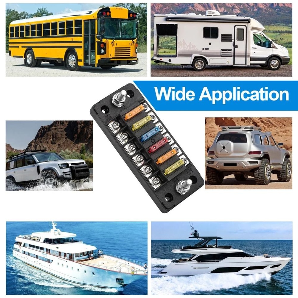 Universal Way Fuse Block Power Distribution Holder Kit For Car And Boat Electrical Systems 4
