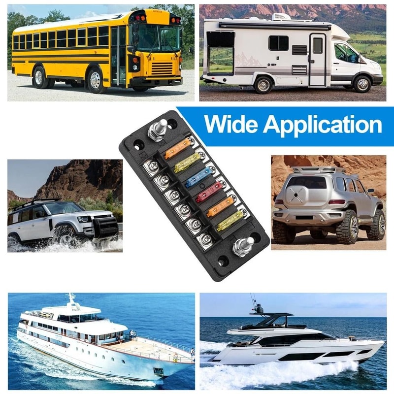 Universal Way Fuse Block Power Distribution Holder Kit For Car And Boat Electrical Systems 4