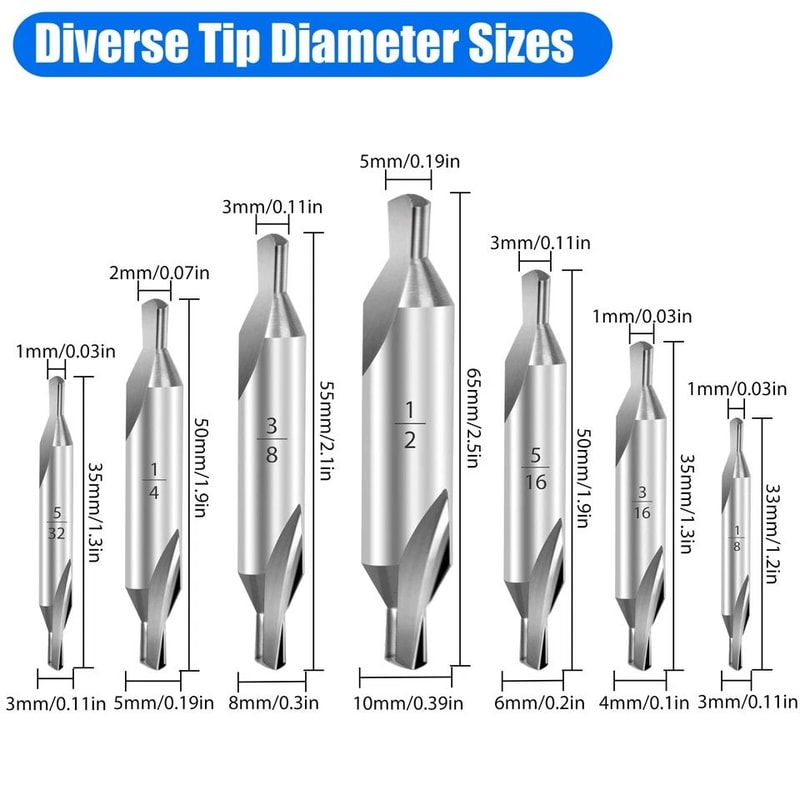 HSS Center Drill Bit Set Angle Premium Metalworking Tools For Precise Drilling 4
