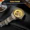 Luxury Mens Stainless Steel Automatic Mechanical Wrist Watch Gold Tone Skeleton Design 3